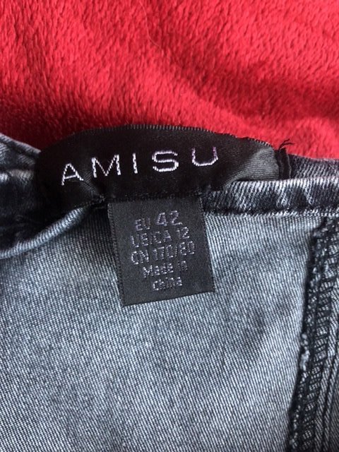 Grauer Jeans-Rock Gr.42 Stretch ungetragen geschnürt 