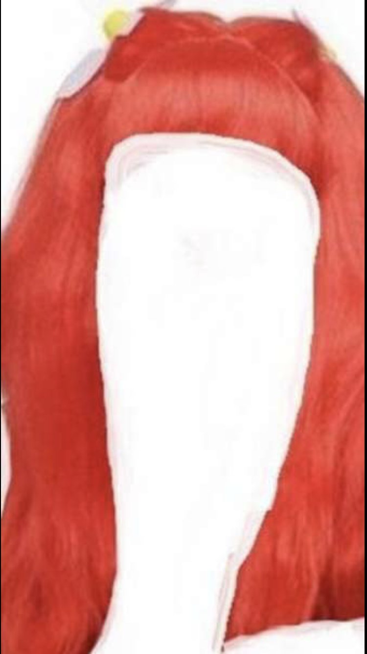 Rote lange Perücke mit Zierde / Fasching / Halloween / Cosplay