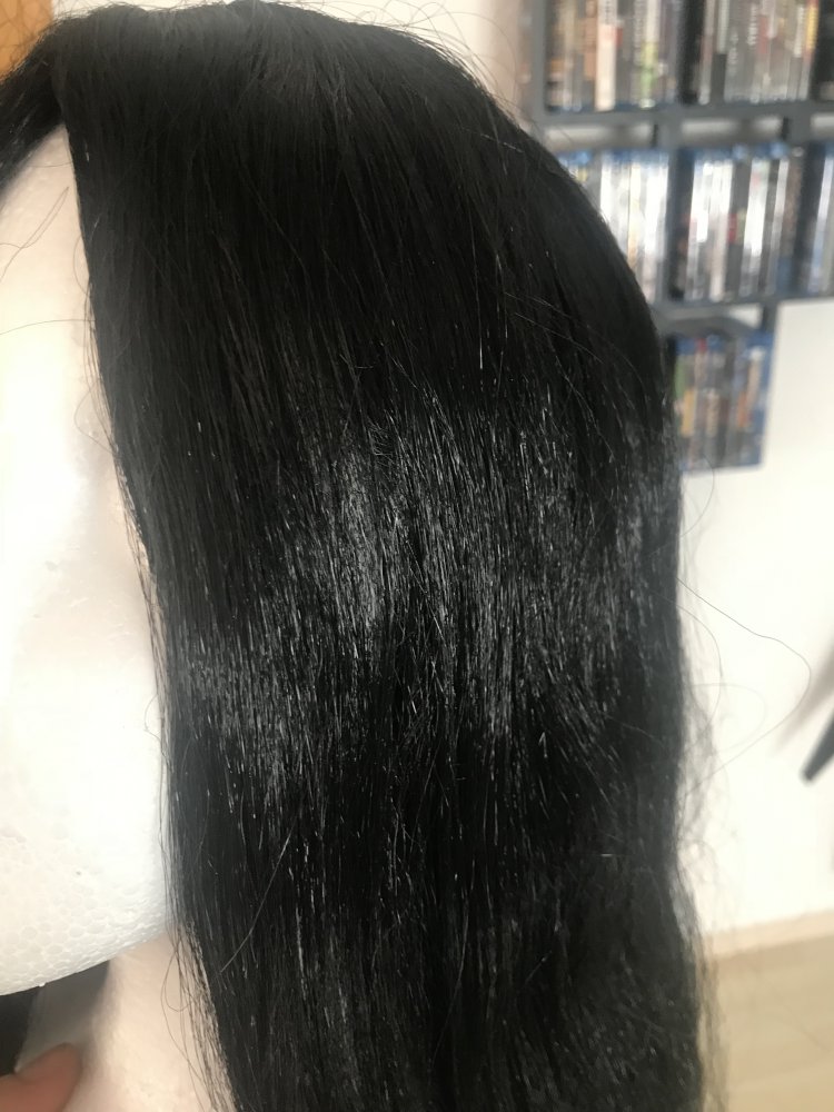 Schwarze lange Perücke / Cosplay / 