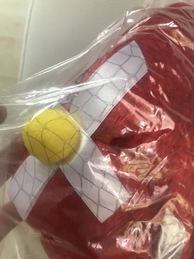 Rote lange Perücke mit Zierde / Fasching / Halloween / Cosplay
