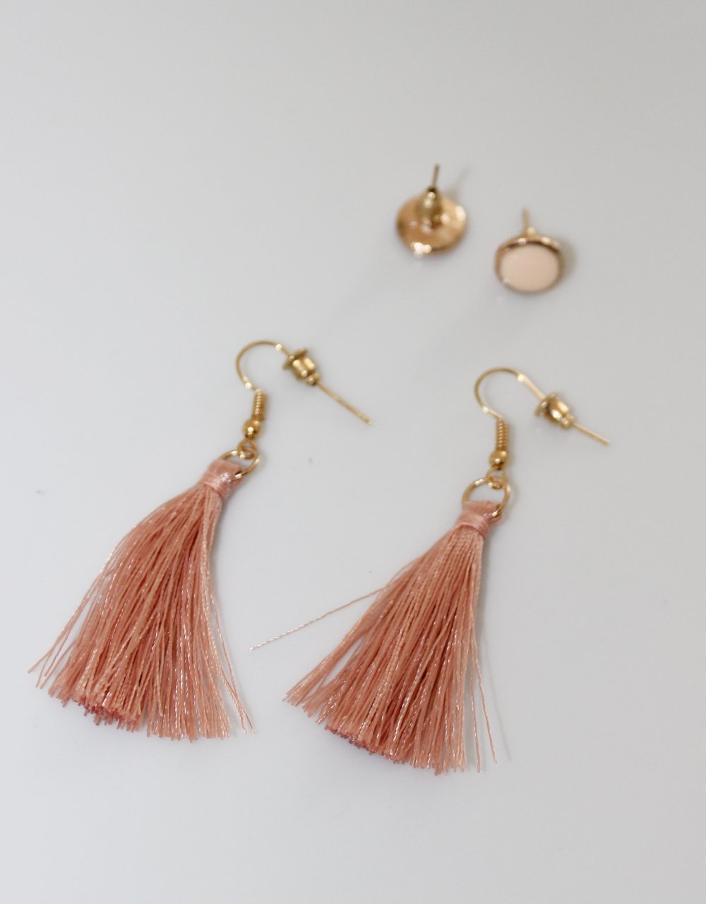 Ohrringe Set Ohrhänger Quasten Rosa Gold