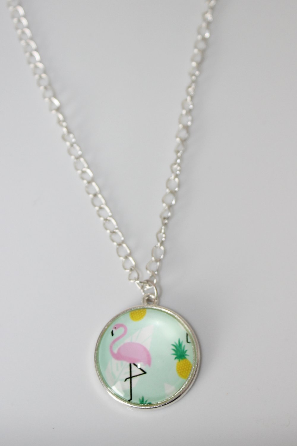 Halskette Kette Silber Flamingo Sommer Motiv