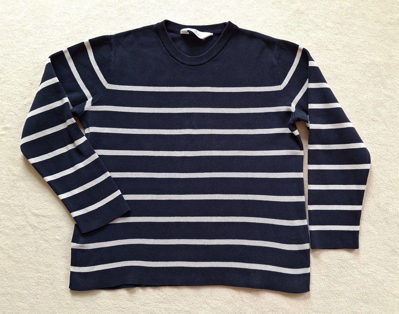 H&M Ringel Pullover 158/164 (152) blau-weiß Baumwolle