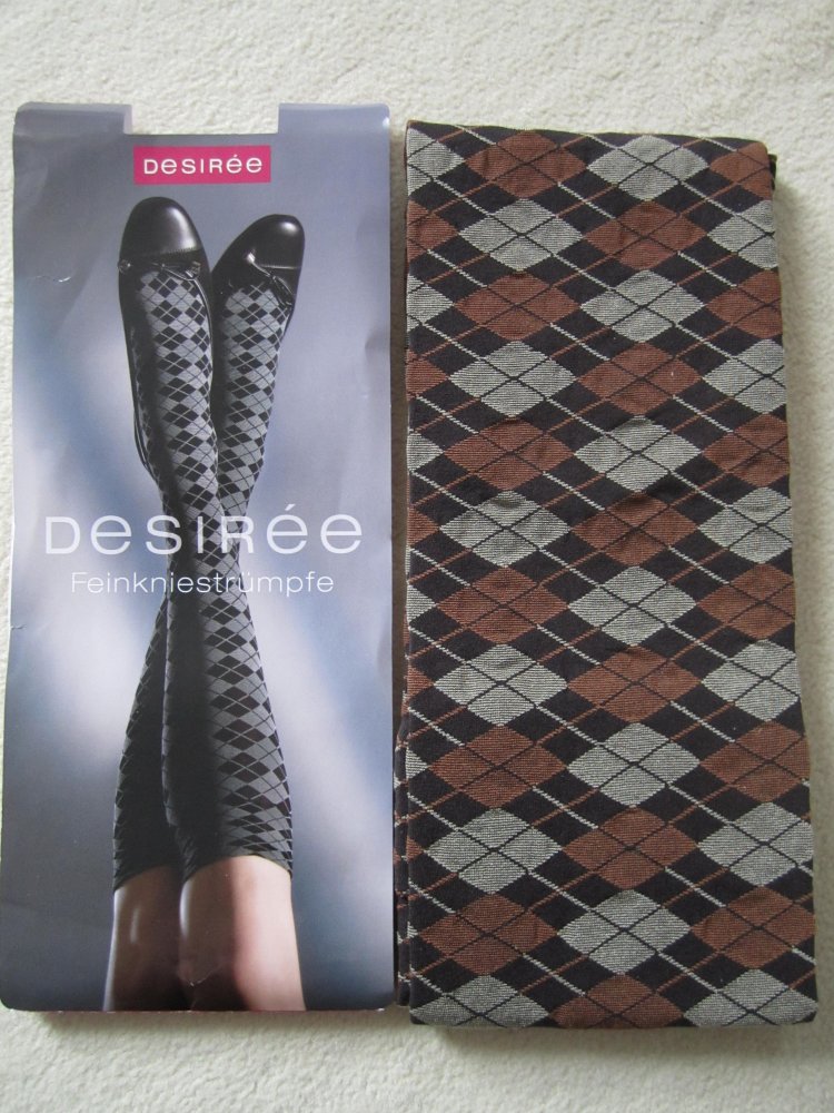 Desiree Kniestrümpfe Gr. 35-38 braun-grau gemustert Neu