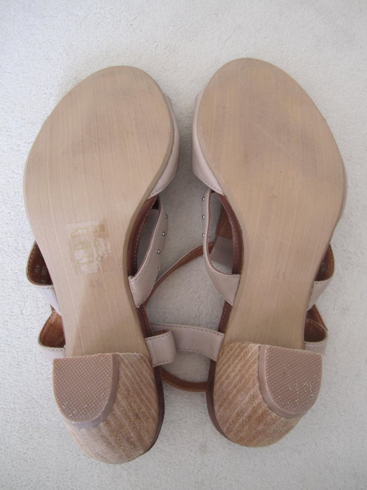 Jette Joop Sandalen Gr. 37 Leder beige Straß neuwertig