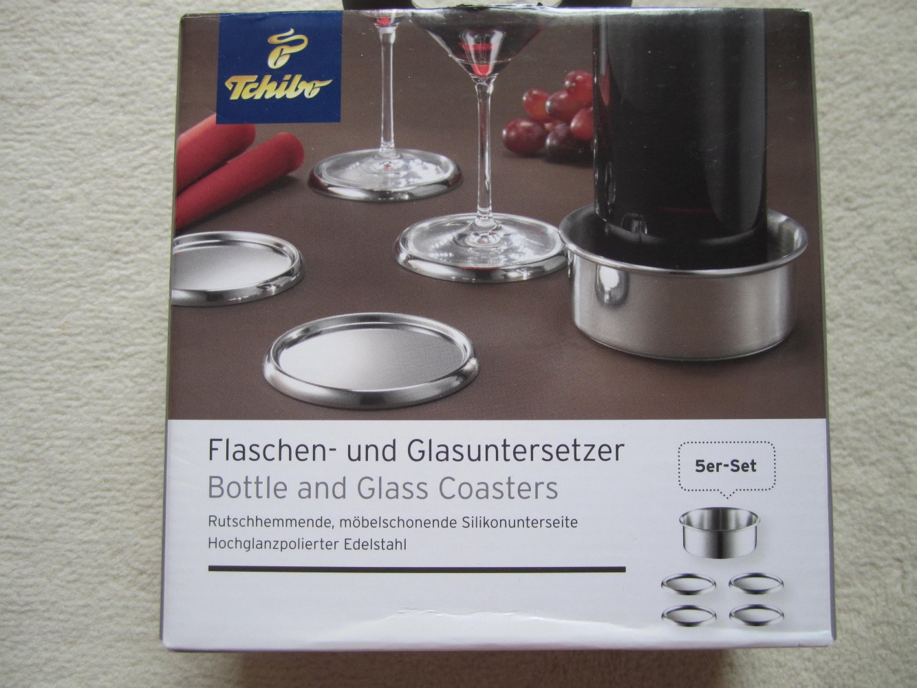 TCM Tchibo Flaschen- und Glasuntersetzer NEU 5 Teile
