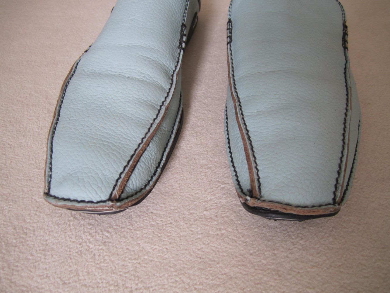 Vagabond Herren Leder Schuhe Slipper Gr. 43 hellblau