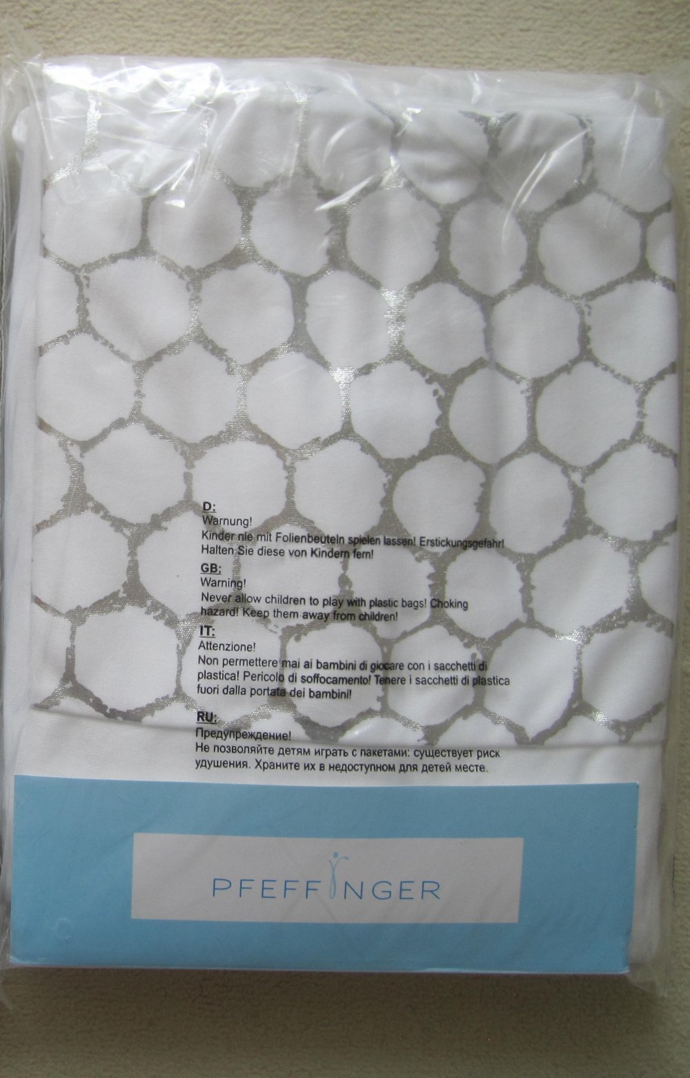 2 Kopfkissen Bezüge 40x80 NEU Pfeffinger weiß-silber