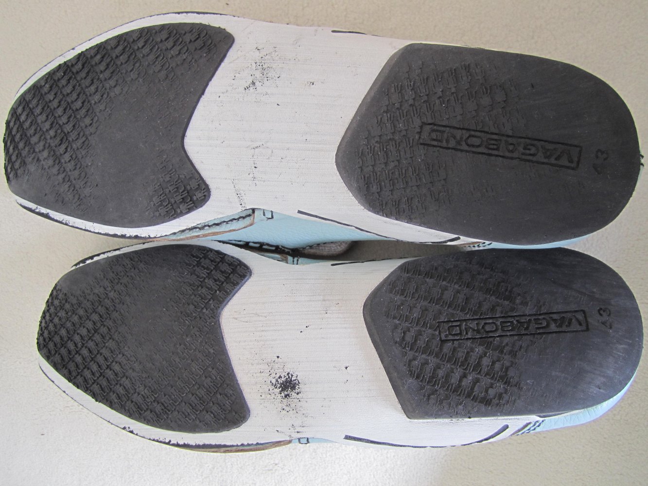Vagabond Herren Leder Schuhe Slipper Gr. 43 hellblau