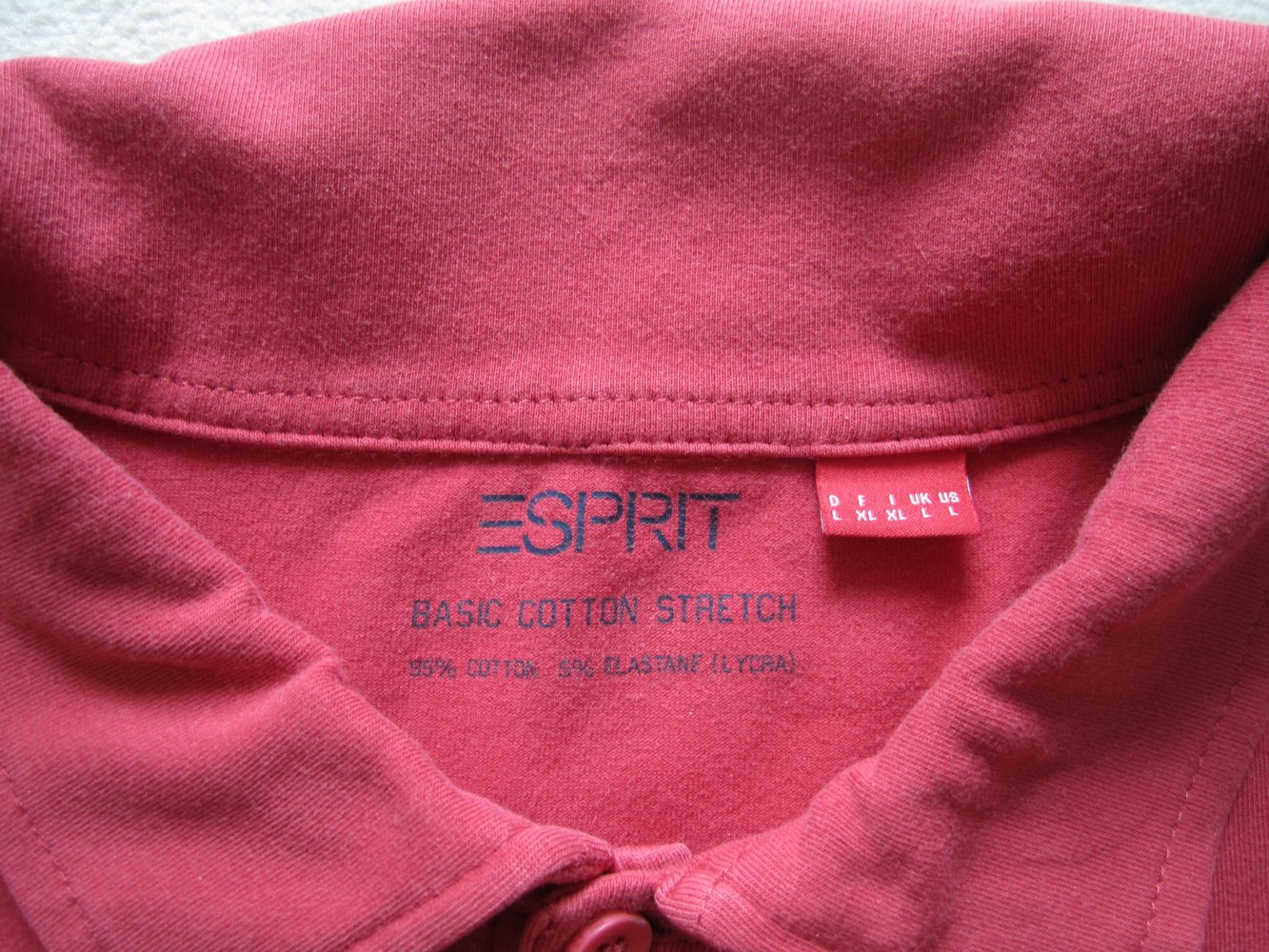 Esprit Herren Kurzarm Poloshirt rot Gr. L wie M