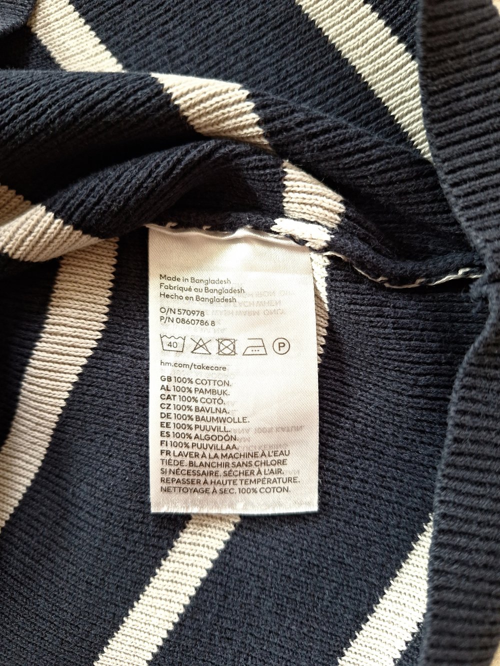 H&M Ringel Pullover 158/164 (152) blau-weiß Baumwolle