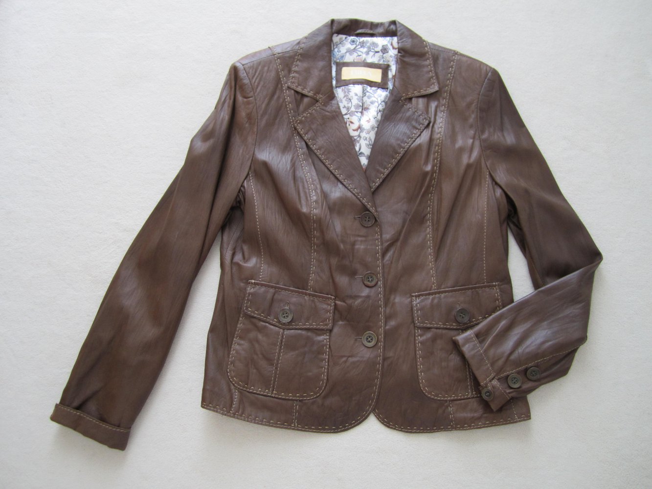 BiBA by Escada Lederjacke olivbraun Gr. 40, wie neu