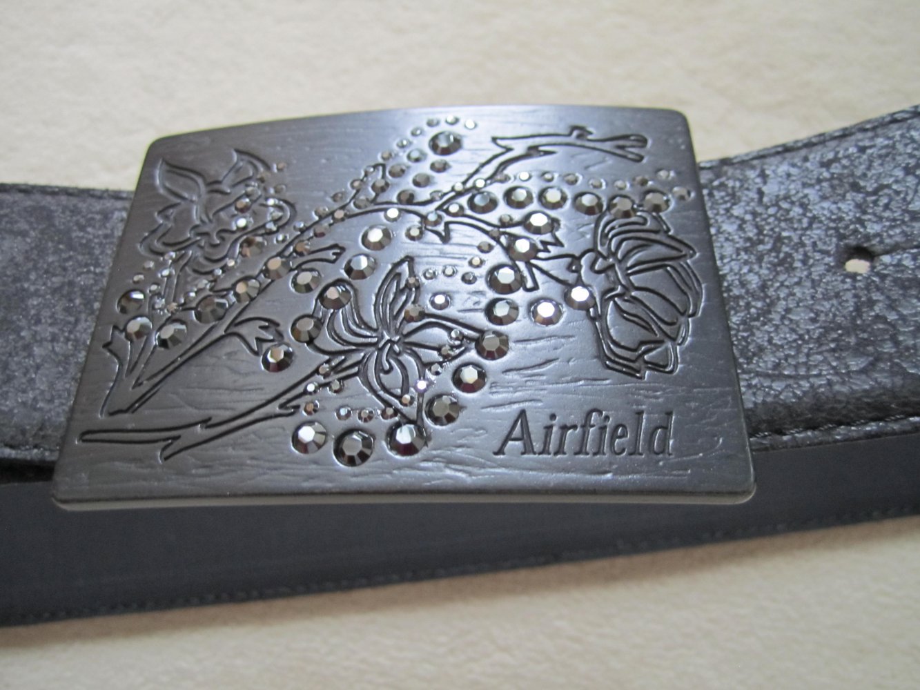 Airfield Gürtel Gr. 85 schwarz eckige Schnalle
