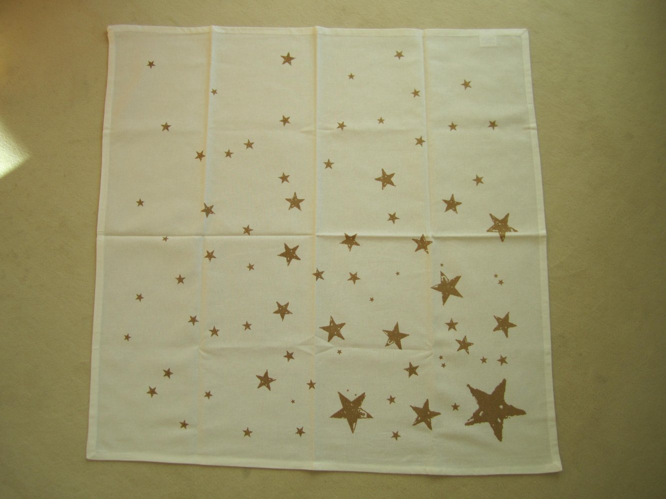 Depot Tischdecke Weihnachten 82x82 cm NEU creme Sterne