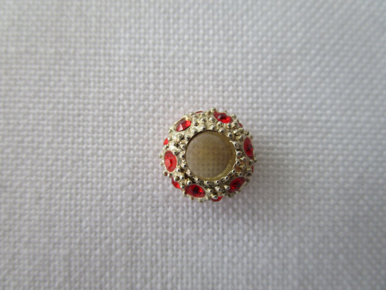 Bead Silber mit roten Steinen Neu