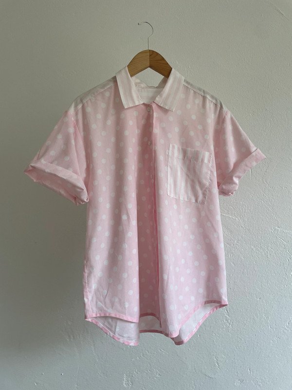 Vintage Hemd Bluse mit Punkten und Streifen