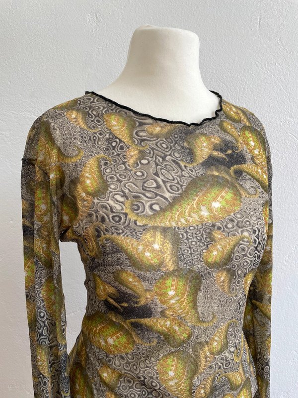 Jean Paul Gaultier Maille Mesh Shirt Longsleeve Tattoo 90s JPG