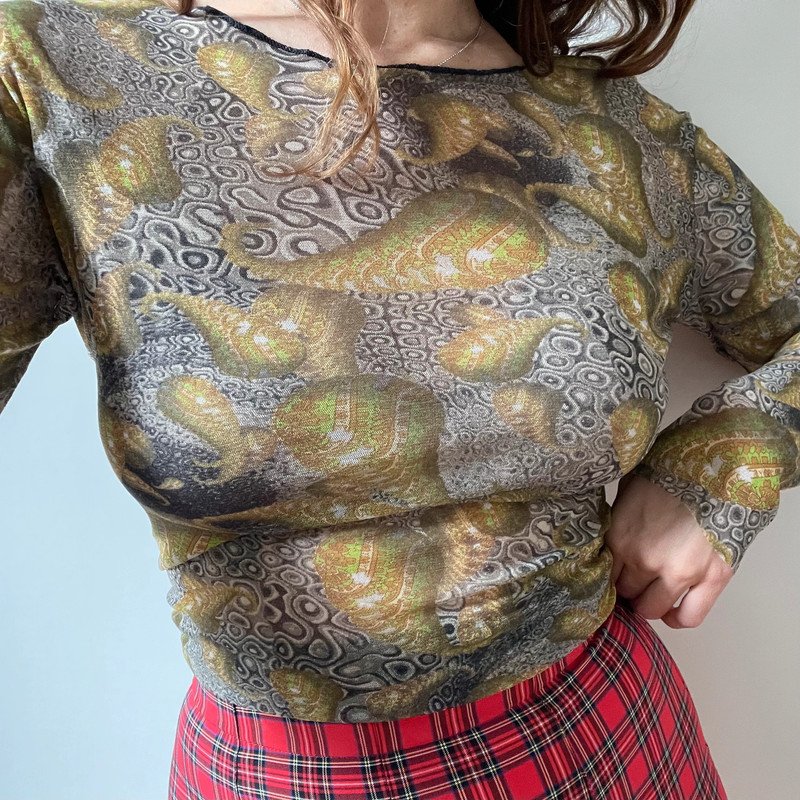 Jean Paul Gaultier Maille Mesh Shirt Longsleeve Tattoo 90s JPG