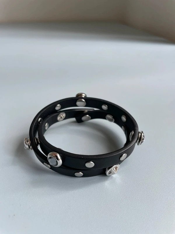 Leder Choker oder Armband mit Silber Charms