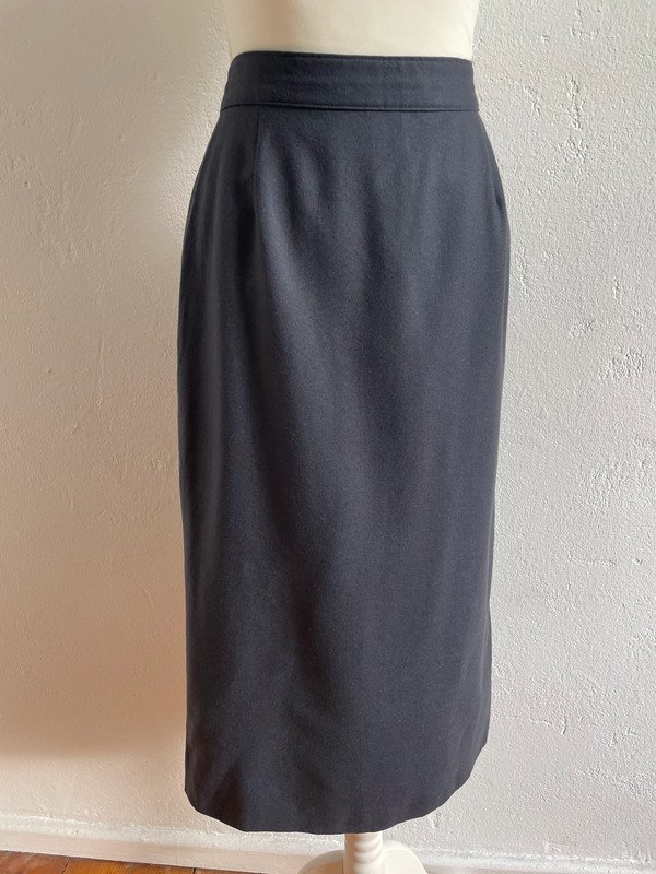 High Waist Pencil Skirt Bleistiftock aus Wolle Schurwolle Made in Italy Wool Vintage 80s