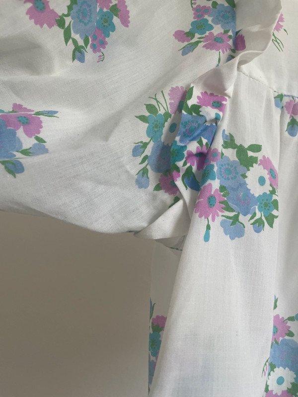 60s Vintage Bluse mit Blumenmuster 60er