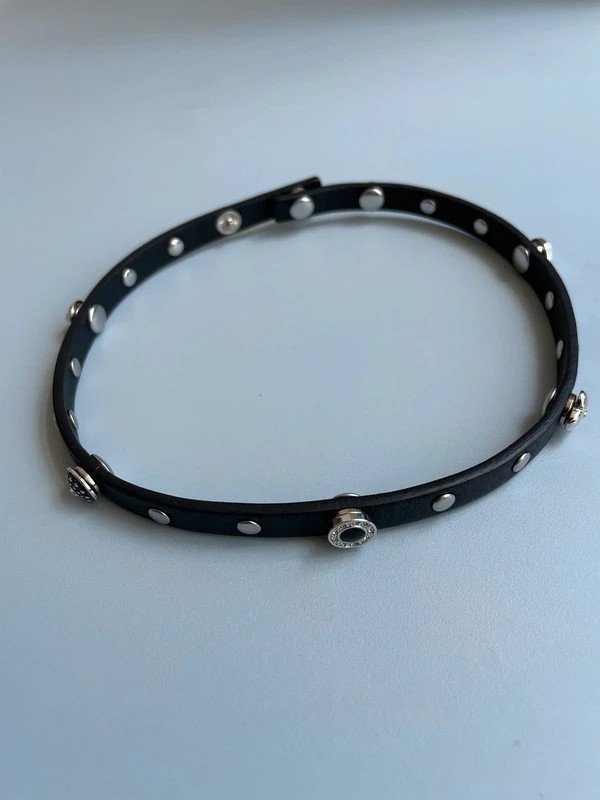 Leder Choker oder Armband mit Silber Charms