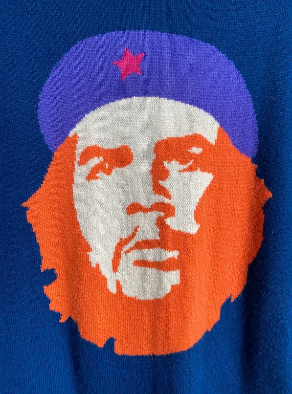 Y2K Allude Kaschmir Pullover Kleid mit Che Guevara-Motiv Cashmere Vintage 2000er