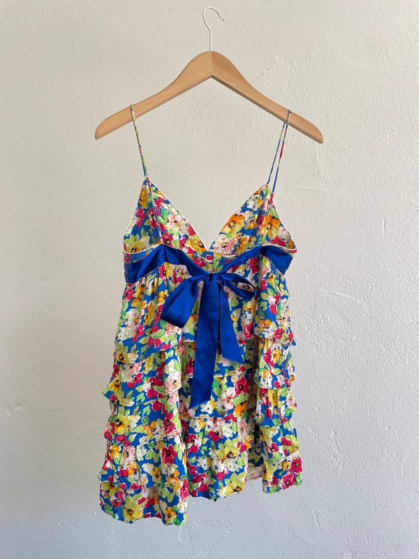 Zara TRF Sommer Blumen Top Tunika Volant Rüschen