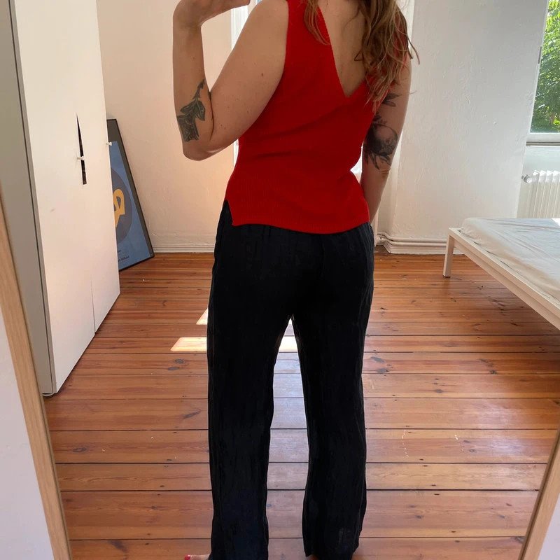 Dünne lockere Vintage Hose aus Leinen