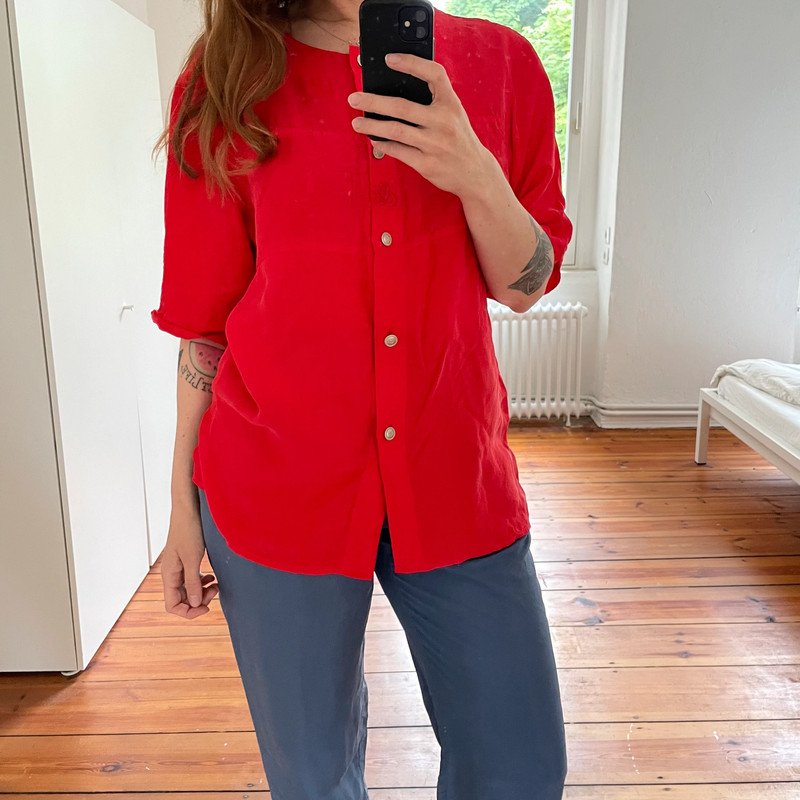 Sergio Cassani Bluse Shirt aus Seide Silk Sea Fun 80s 80er