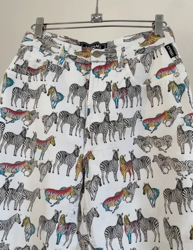 Versace Jeans Couture Hose mit bunten Zebra Print Vintage 90s 90er