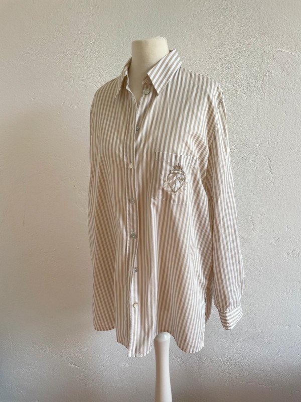 90s Madeleine langes gestreiftes Hemd Bluse Oversized 