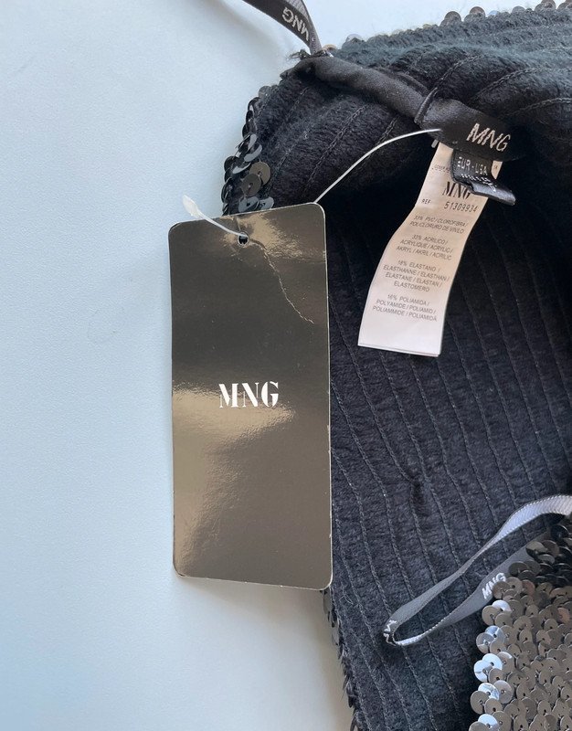 Mango Pailletten Tube Top Y2K MNG