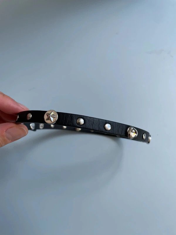 Leder Choker oder Armband mit Silber Charms