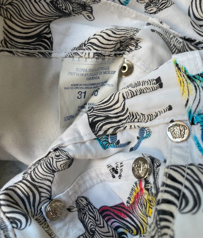 Versace Jeans Couture Hose mit bunten Zebra Print Vintage 90s 90er