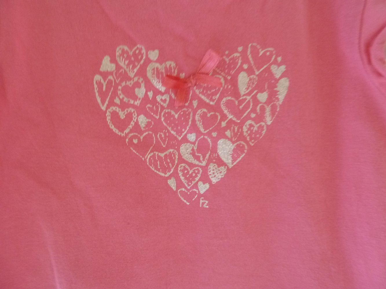 Shirt Frendz Gr. 86 Rosa meliert Flügelärmel Ärmellos Herzen Rosa Silber Glitzer