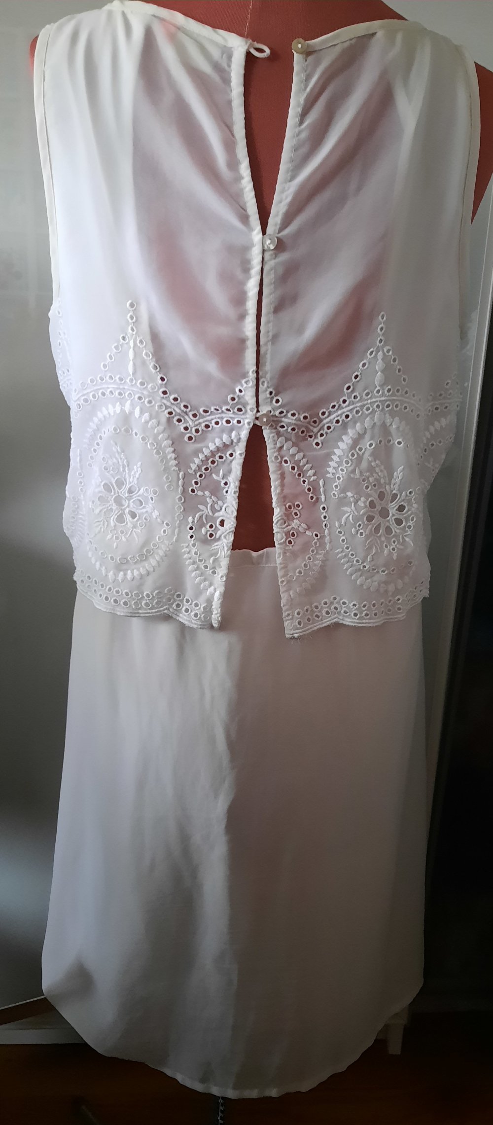 Only Gr. 38 Sommer Kleid Trägerkleid Spitze cremeweiß 