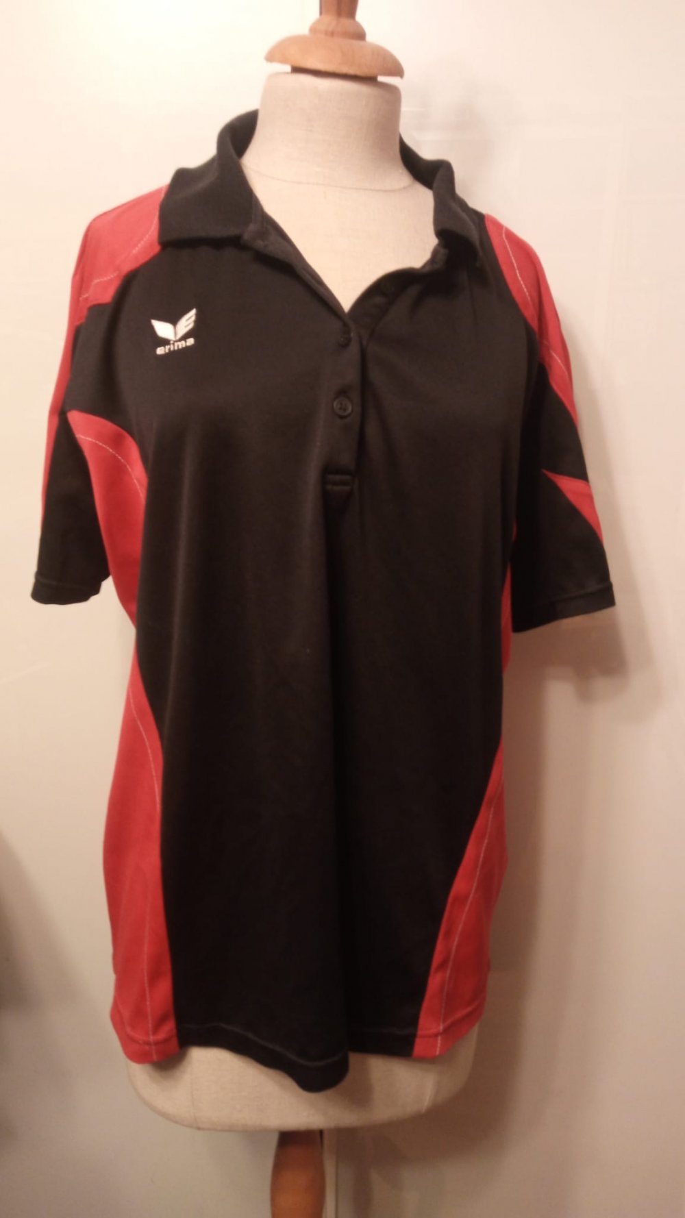 Erima Sportshirt Sport Shirt Gr. 48 schwarz rot