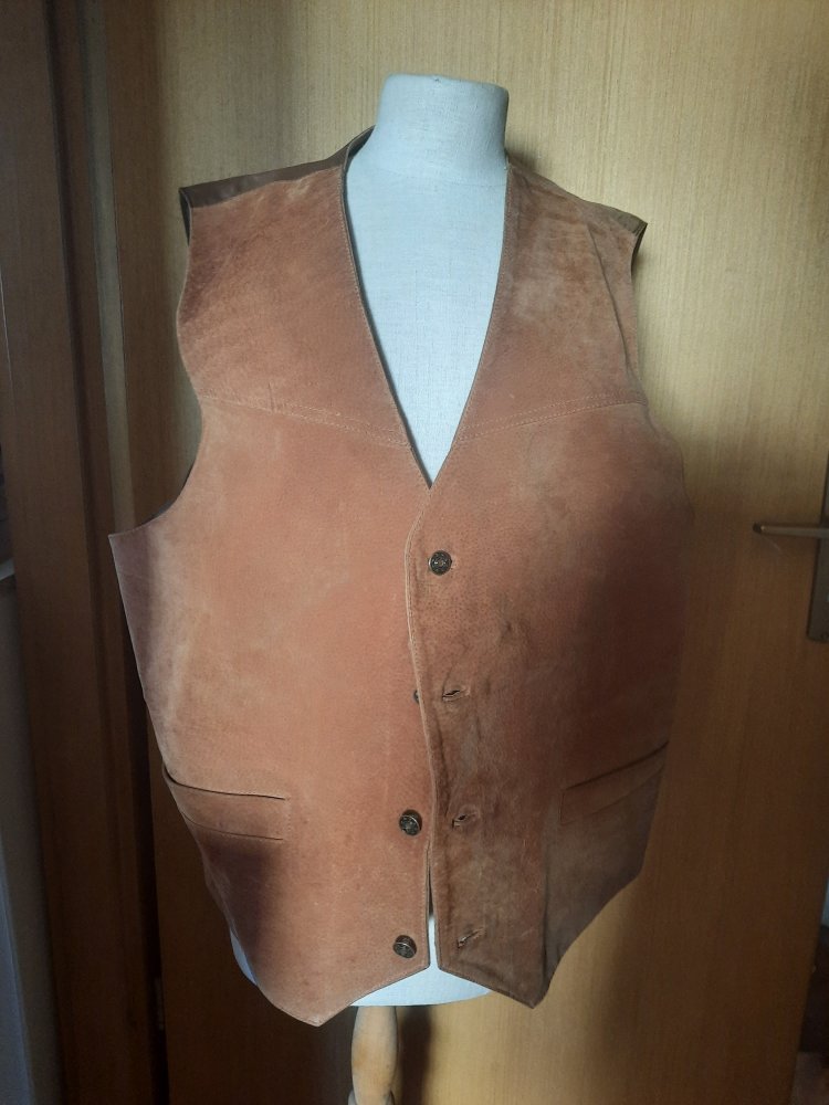 John F Gee Lederweste Leder Weste Gr. XL