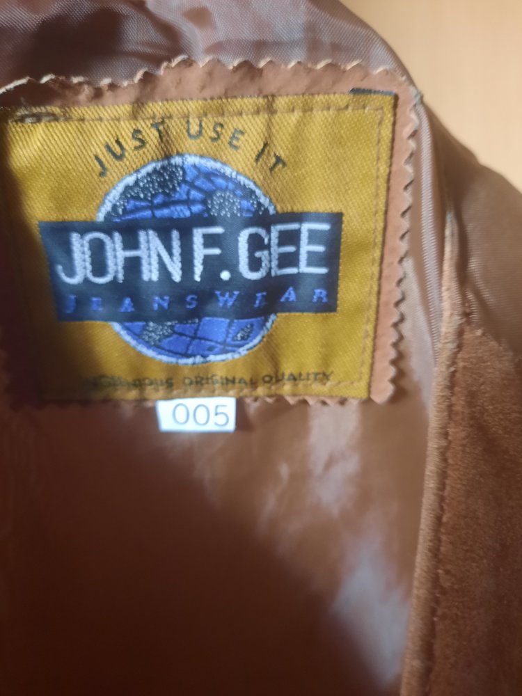 John F Gee Lederweste Leder Weste Gr. XL