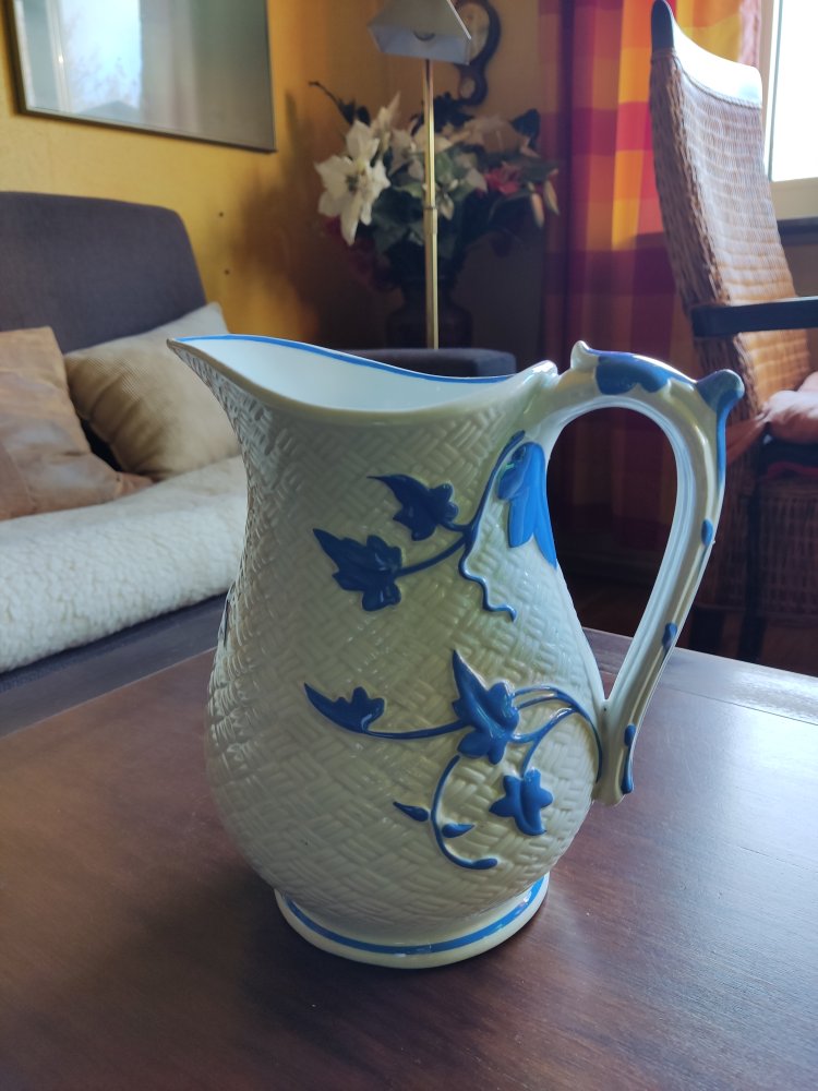 Villeroy & Boch Kanne Krug Jugendstil weiss-blau 
