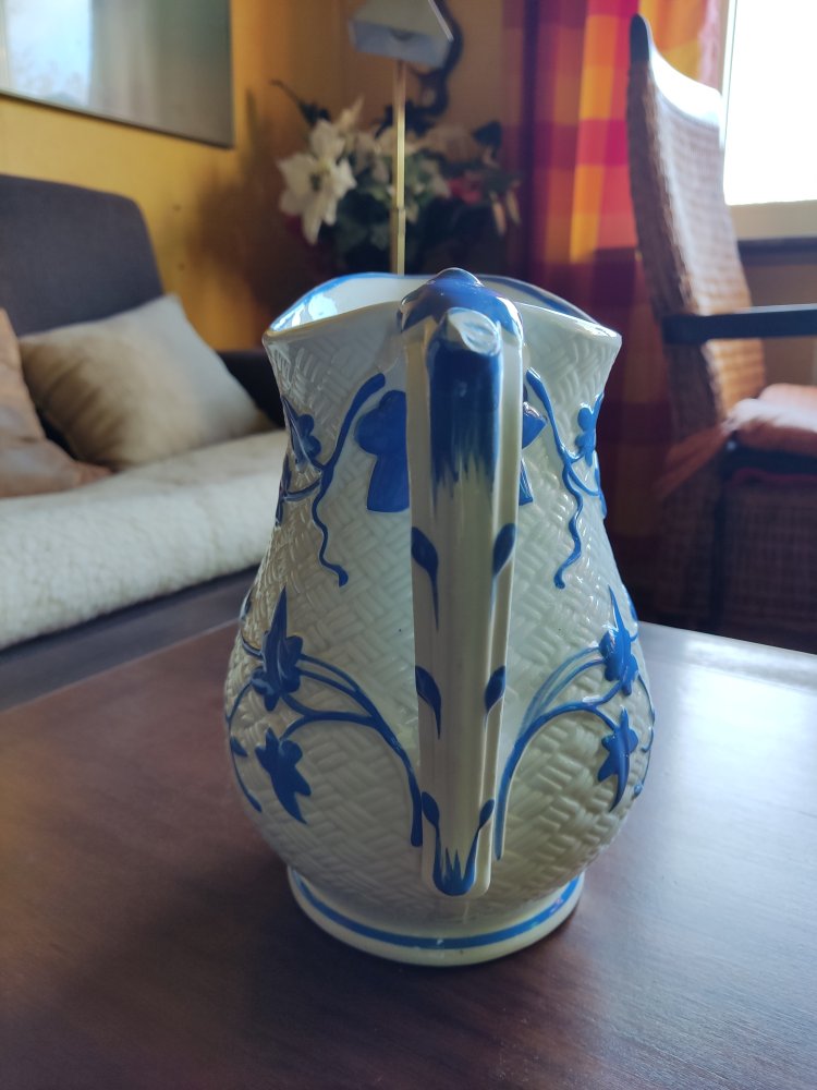 Villeroy & Boch Kanne Krug Jugendstil weiss-blau 