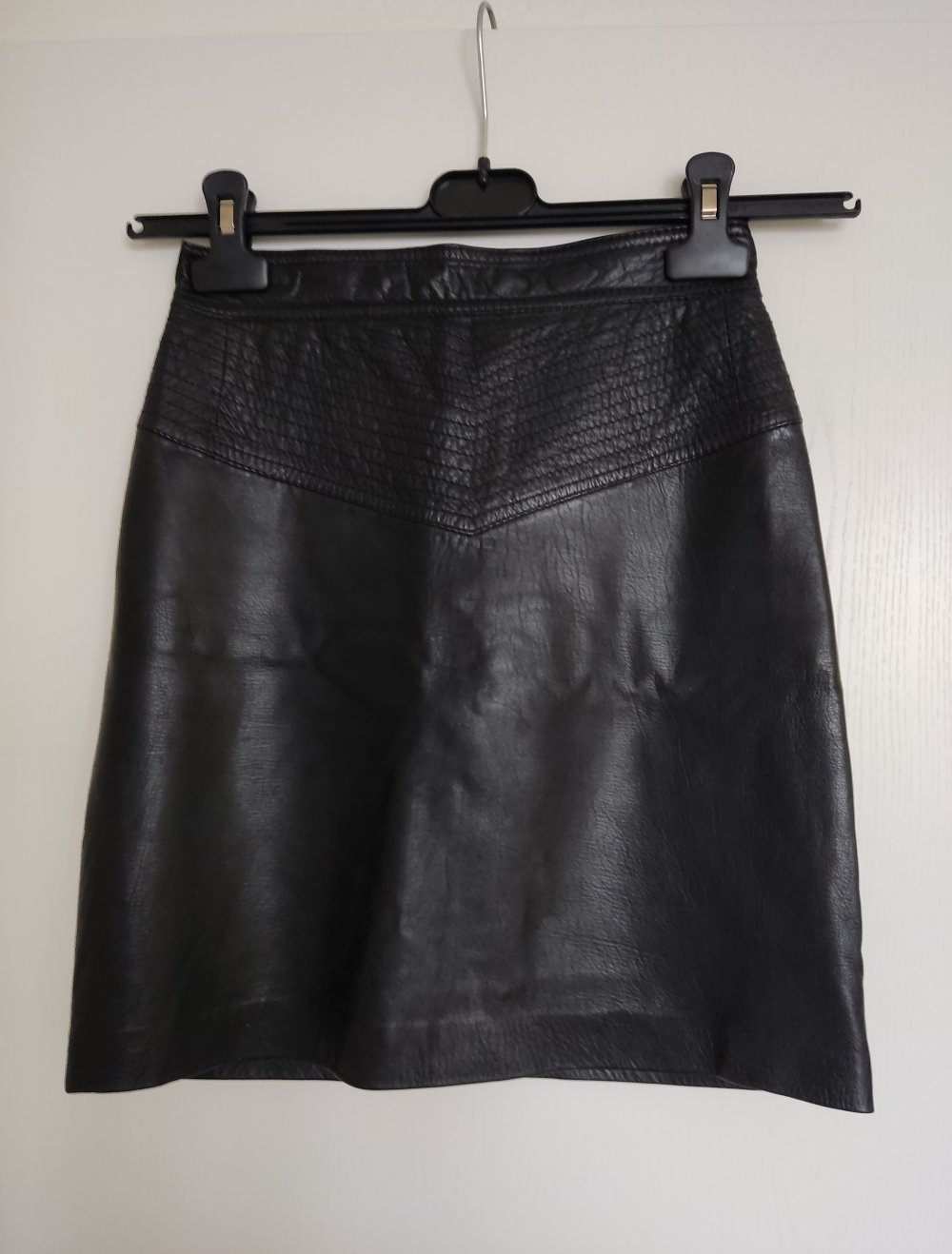Lederrock Echtleder Minirock Gr.32/XXS schwarz