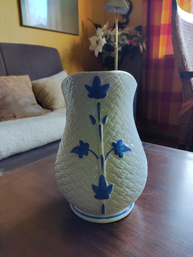 Villeroy & Boch Kanne Krug Jugendstil weiss-blau 