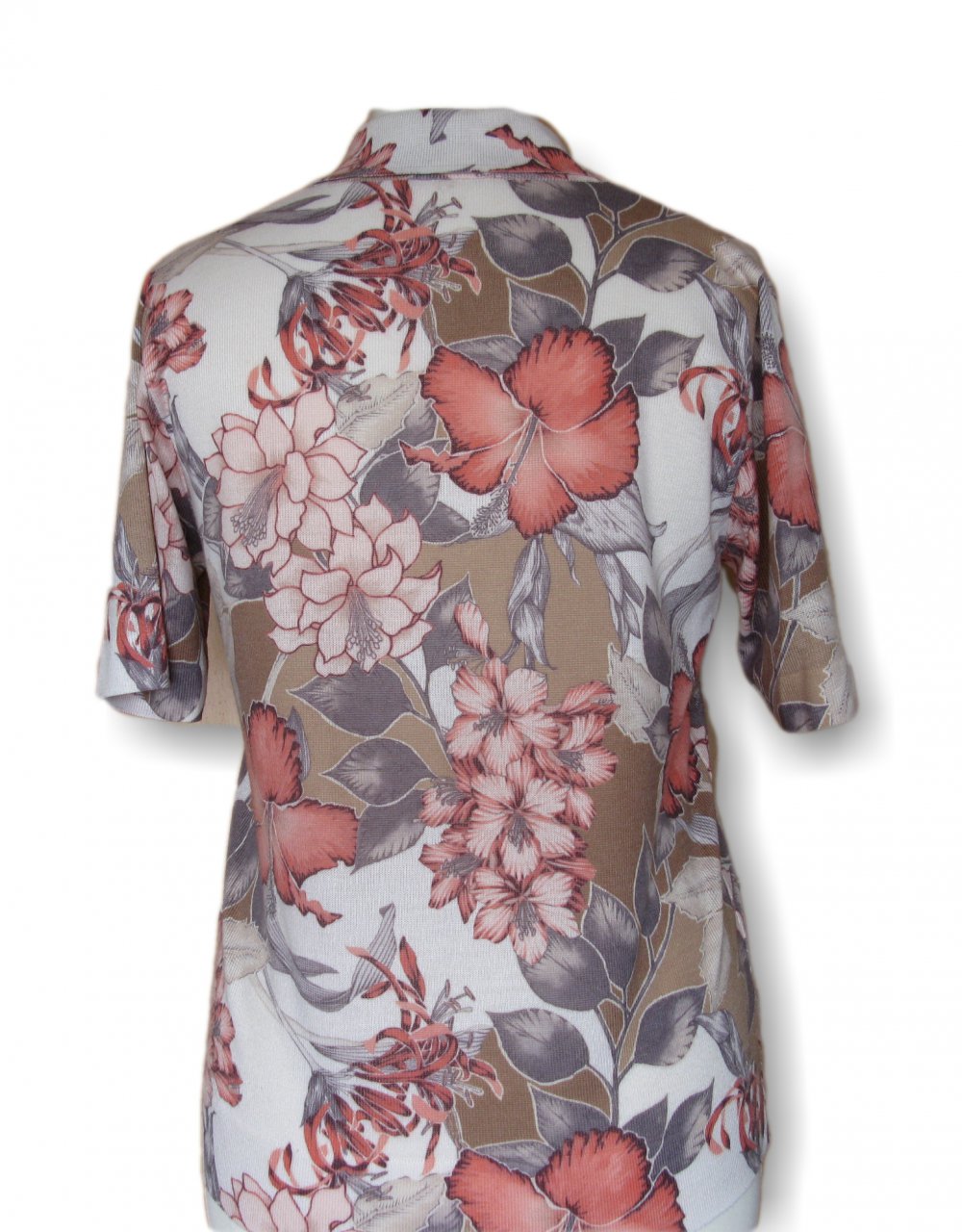 Damen Shirt, kurzärmlig, Blumen, Muster, Gr. 38