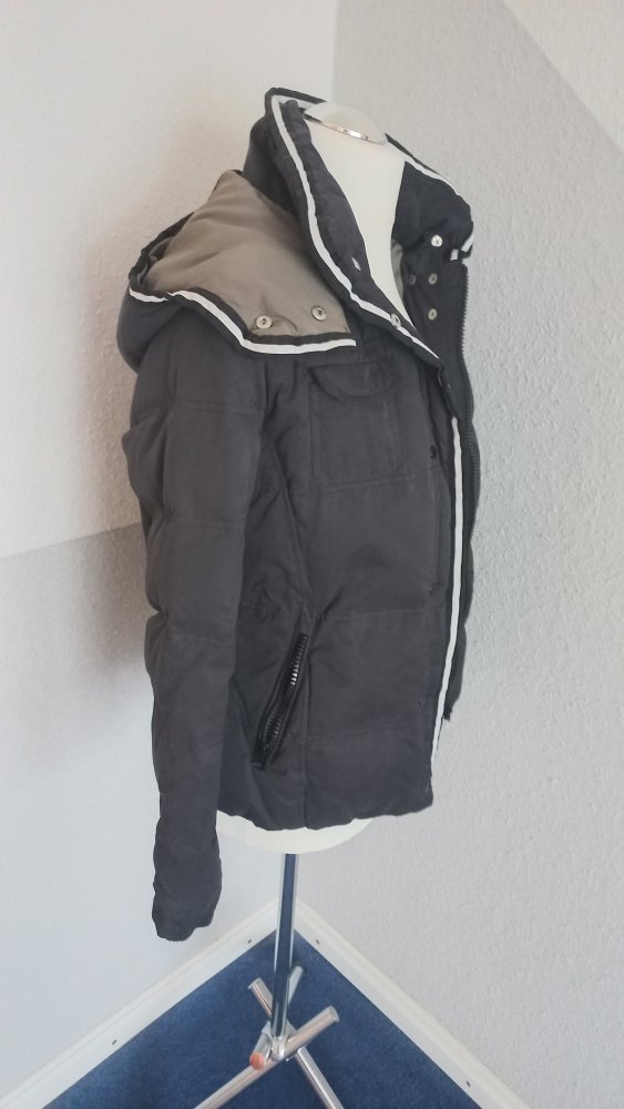 Soccx Damen Jacke Schwarz-Weiß, Baumwolle & Polyester, Größe S