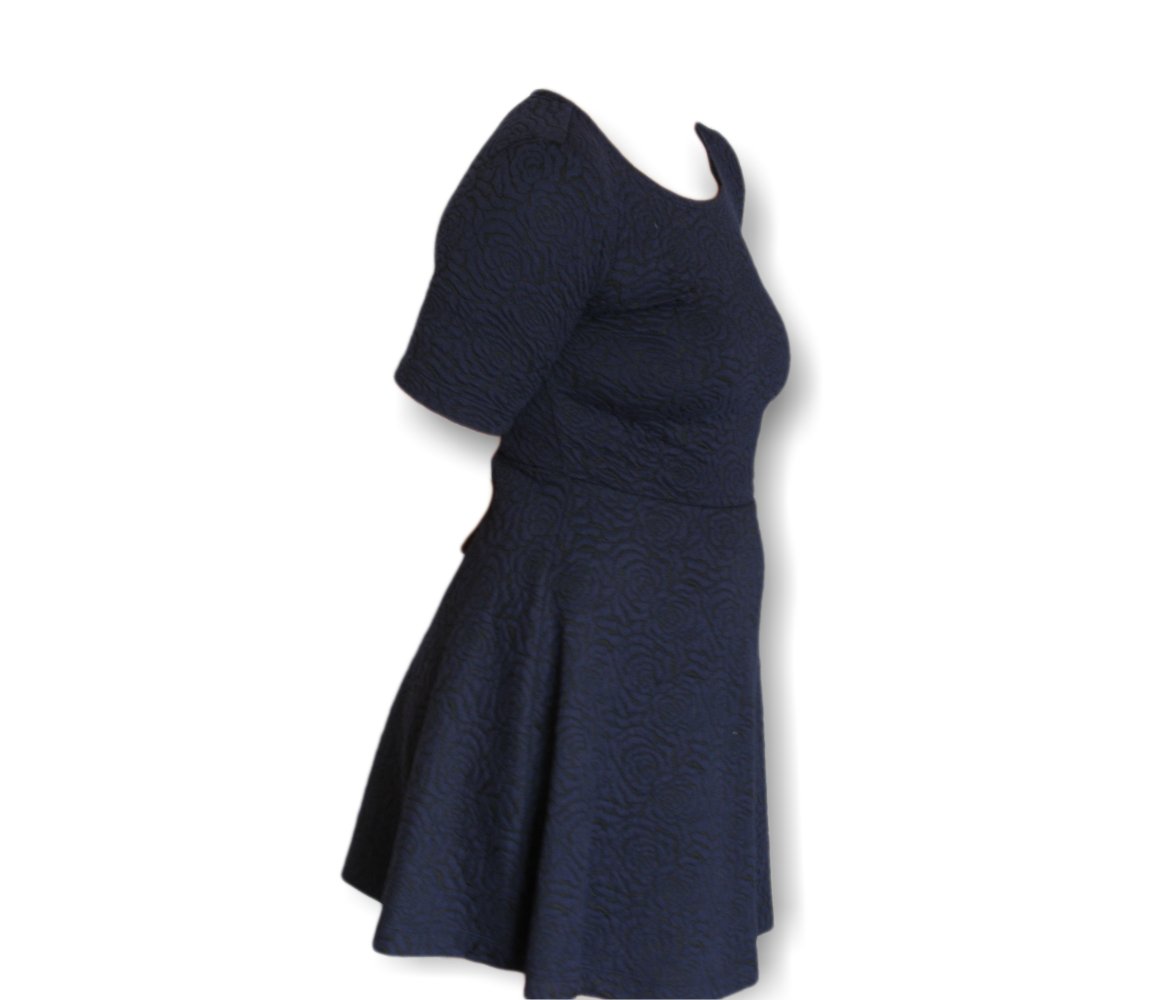 H&M Kleid mit Blumenmuster – Blau, Größe 38