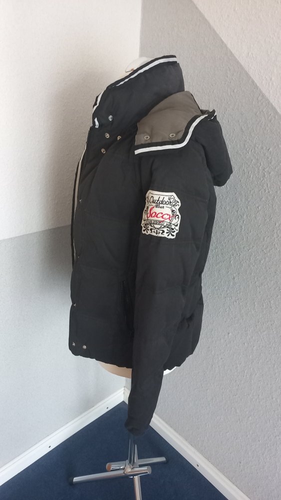 Soccx Damen Jacke Schwarz-Weiß, Baumwolle & Polyester, Größe S
