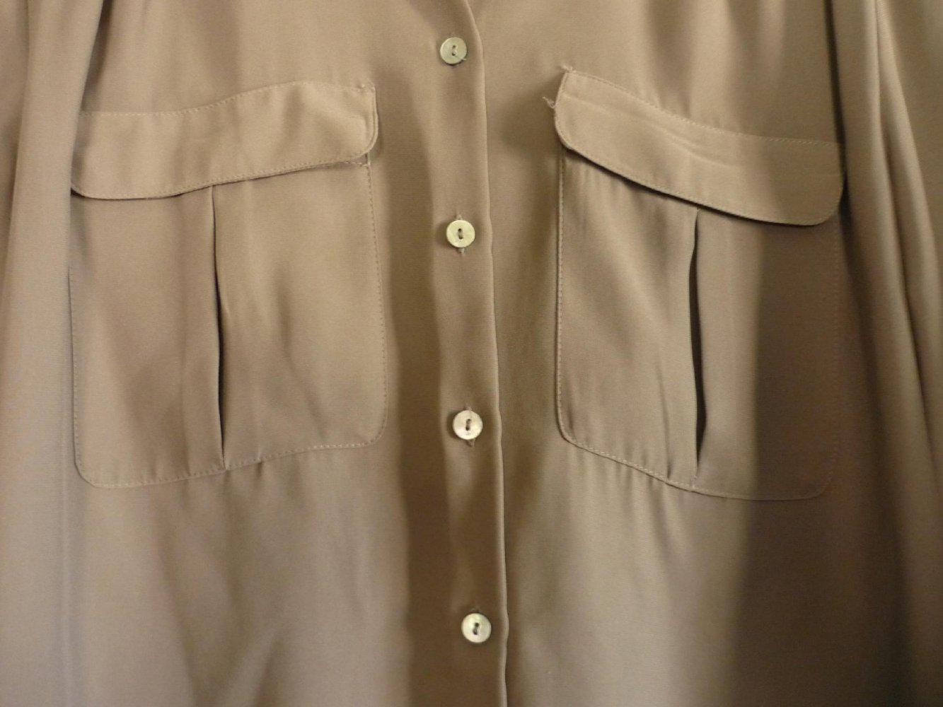 Bluse - 3/4 Arm - Gr. 38 - H&M - beige / braun / grau