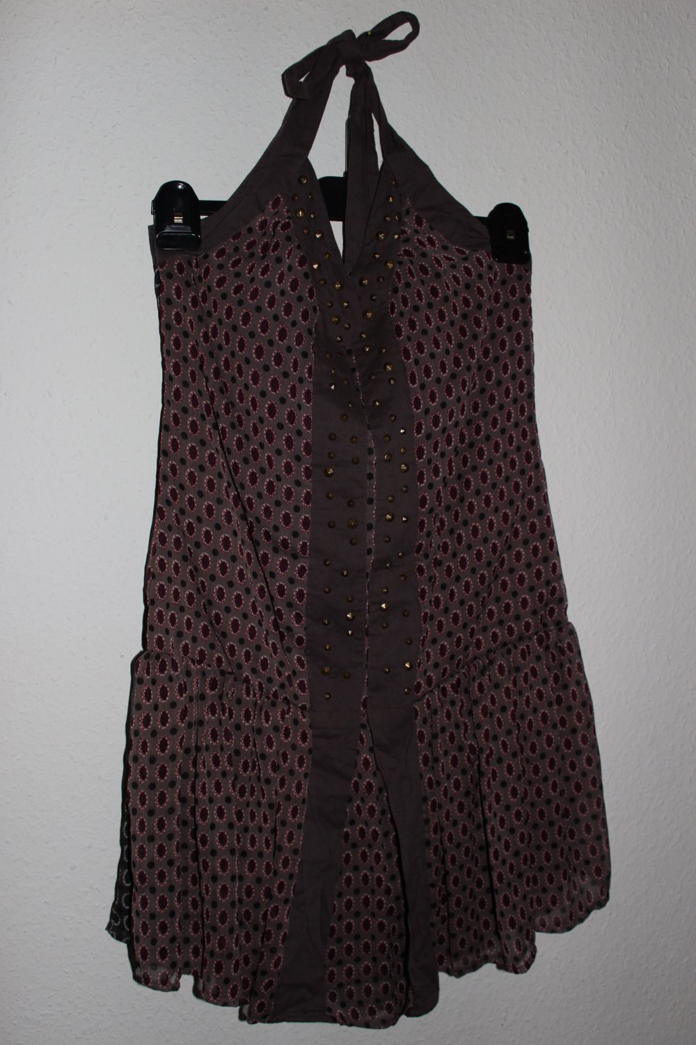 NEU! OBJECT Neckholder Kleid Baumwolle Organza bordeaux rot mauve